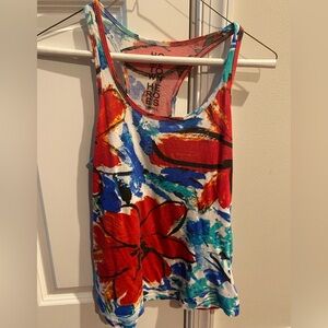 Home Town Heroes Vintage Colorful Floral Tank Top Sz S